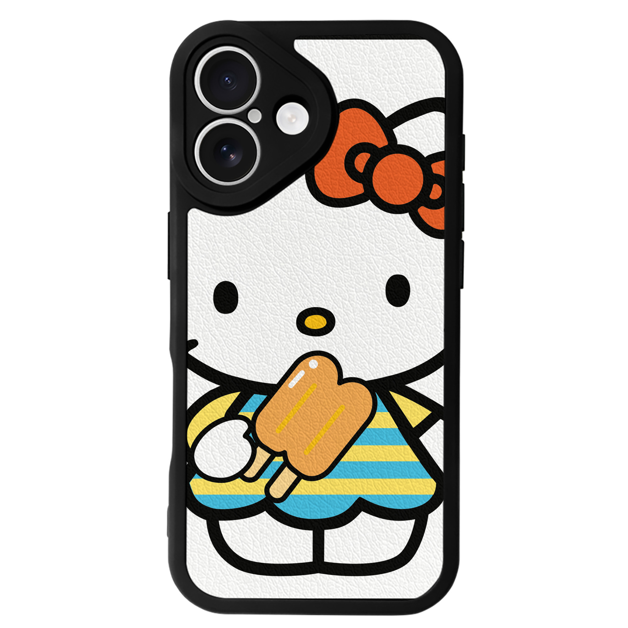 （画像用） Hello Kitty ハローキティ 【iPhone 16シリーズ対応】シリコンスマホケース（レザー調） 材質：シリコン